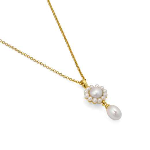 Pearl charm pendant necklace by Margaux Studios